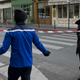 A roadblock in rue de Charonne, Paris.